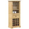 vidaXL Ραφιέρα Κρασιών Corona 56x35x134,5 εκ. από Μασίφ Ξύλο Πεύκου