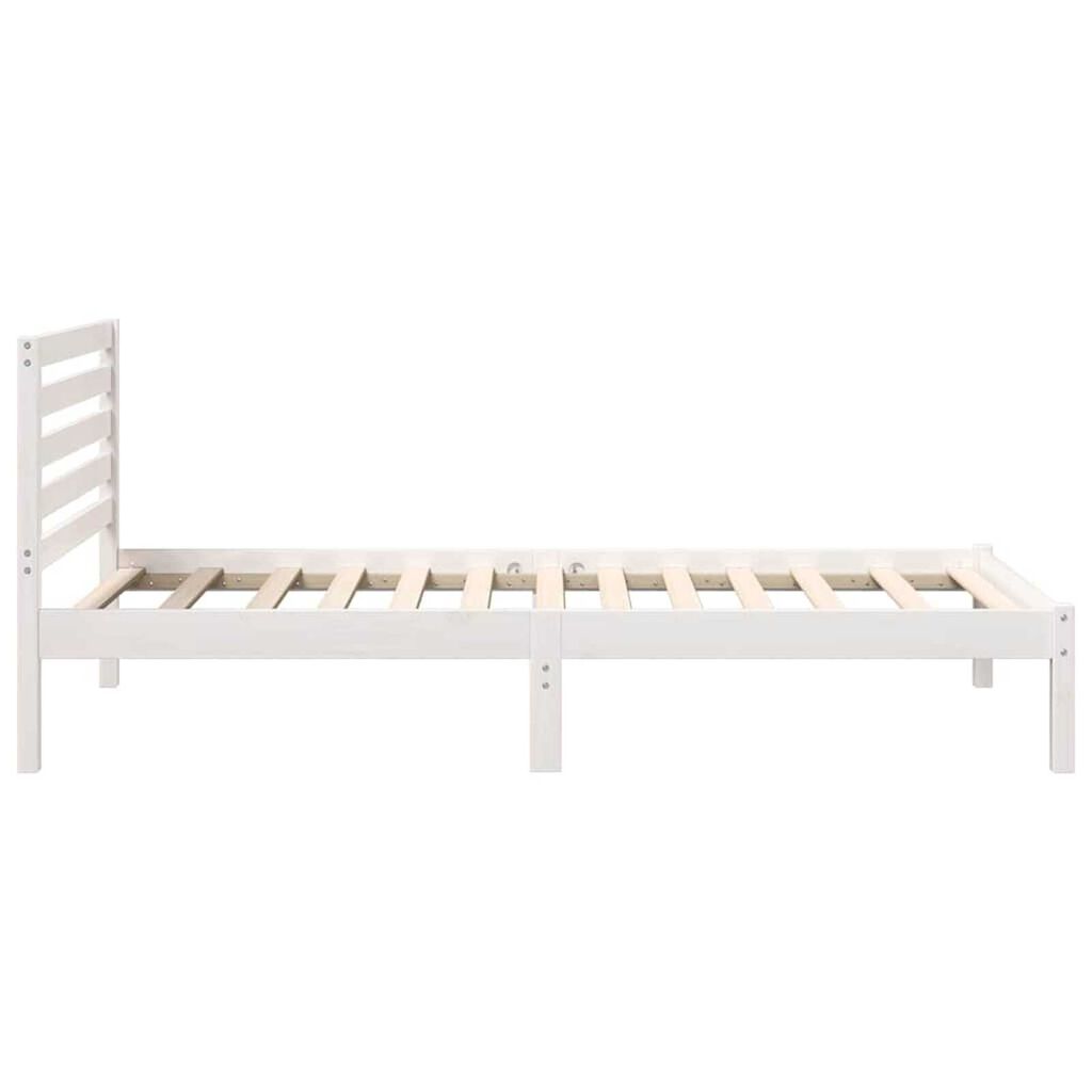 vidaXL Σκελετός Κρεβατιού Λευκό 90 x 190 cm Μασίφ ξύλο πεύκου