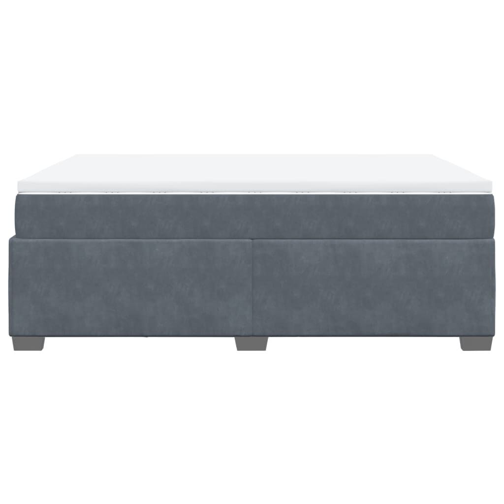vidaXL Κρεβάτι Boxspring με Στρώμα Σκούρο Γκρι 160x200 εκ. Βελούδινο