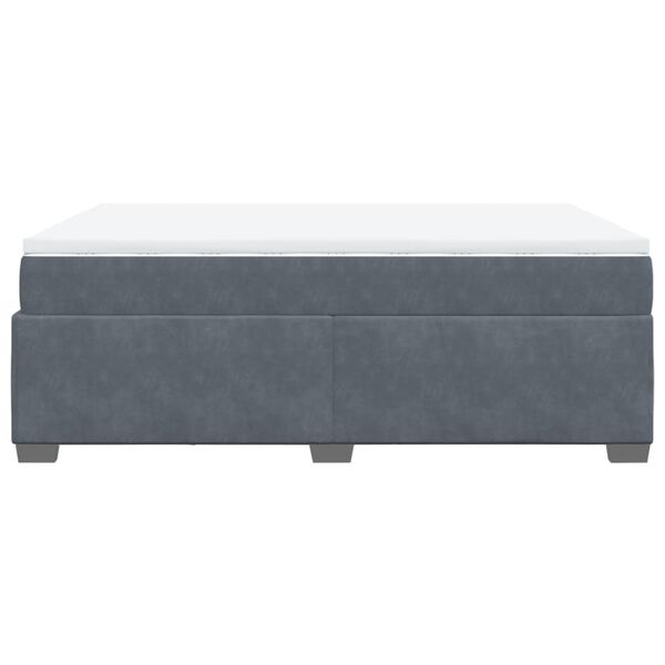 vidaXL Κρεβάτι Boxspring με Στρώμα Σκούρο Γκρι 160x200 εκ. Βελούδινο