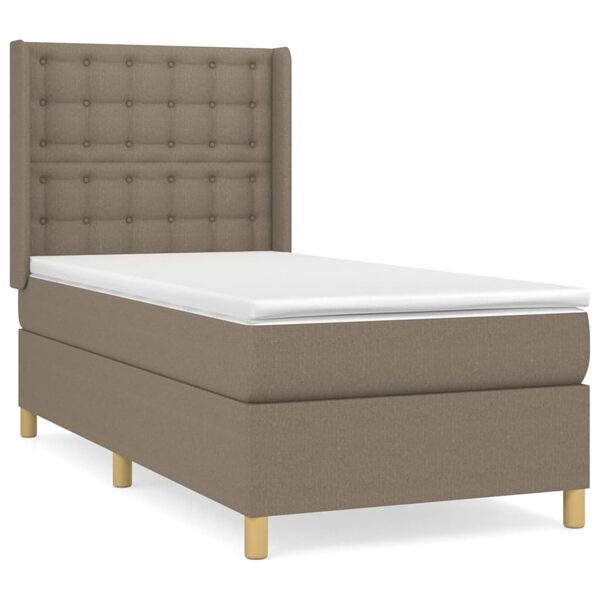 vidaXL &Kappa;&rho;&epsilon;&beta;ά&tau;&iota; Boxspring &mu;&epsilon; &Sigma;&tau;&rho;ώ&mu;&alpha; Taupe 100 x 200 &epsilon;&kappa;. &Upsilon;&phi;&alpha;&sigma;&mu;ά&tau;&iota;&nu;&omicron;