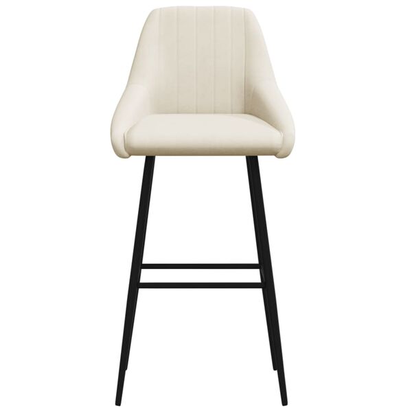 vidaXL Σκαμπό Μπαρ 2 τεμ. Κρεμ Βελούδινα