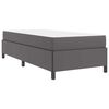 vidaXL Σκελετός κρεβατιού με στρώμα Γκρι 90 x 190 cm Τεχνητό δέρμα