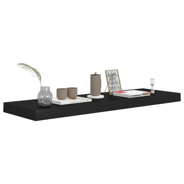 vidaXL Ράφια Τοίχου 2 τεμ. Μαύρα 80x23,5x3,8 εκ. MDF