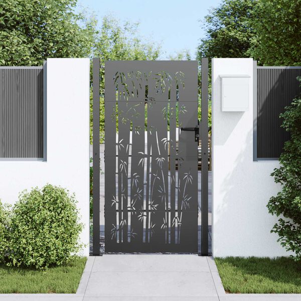 vidaXL Πύλη Κήπου Άλλο Μαύρο 105 x 200 cm Ατσάλι με Επικάλυψη Πούδρας