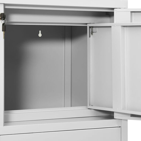 vidaXL Ντουλάπα Γραφείου Ανοιχτό Γκρι 90 x 40 x 102 εκ. Ατσάλινη