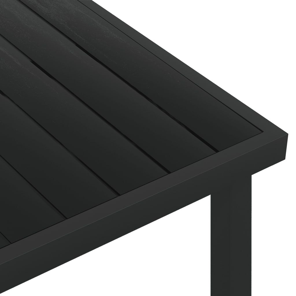 vidaXL Τραπέζι Κήπου Μαύρο 140 x 90 x 74 εκ. από Αλουμίνιο και WPC