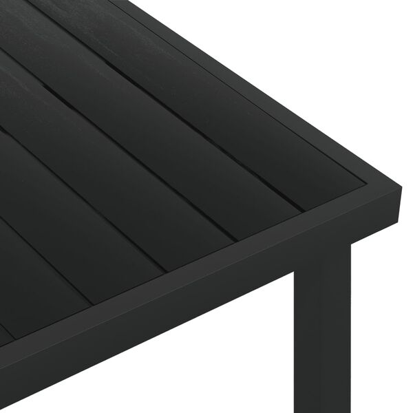 vidaXL Τραπέζι Κήπου Μαύρο 140 x 90 x 74 εκ. από Αλουμίνιο και WPC