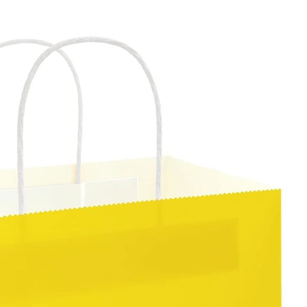 vidaXL Χάρτινες σακούλες 50 τεμάχια με χερούλια Κίτρινο 15x8x21 εκ.