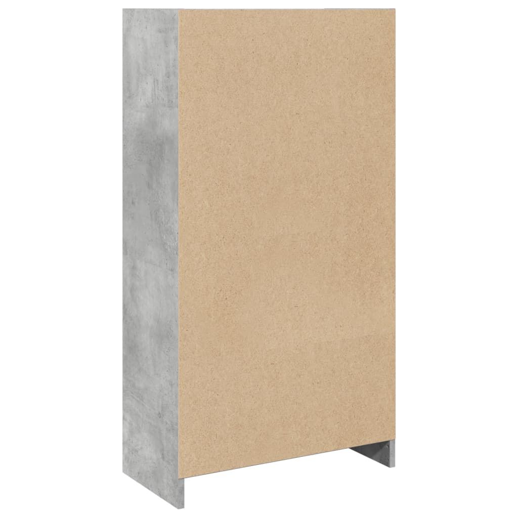 vidaXL Βιβλιοθήκη Γκρι Σκυροδέματος 57x28,5x107,5 εκ. Επεξεργ. Ξύλο
