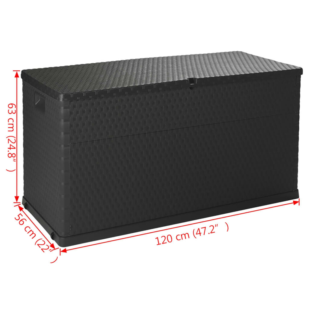 vidaXL Μπαούλο Αποθήκευσης Κήπου Ανθρακί 120x56x63 εκ. Πολυπροπυλένιο