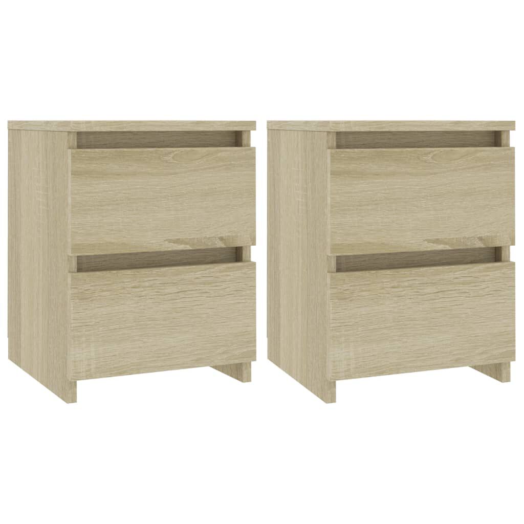 vidaXL Κομοδίνα 2 τεμ. Sonoma Δρυς 30 x 30 x 40 εκ. από Επεξ. Ξύλο