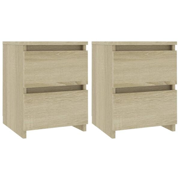vidaXL Κομοδίνα 2 τεμ. Sonoma Δρυς 30 x 30 x 40 εκ. από Επεξ. Ξύλο