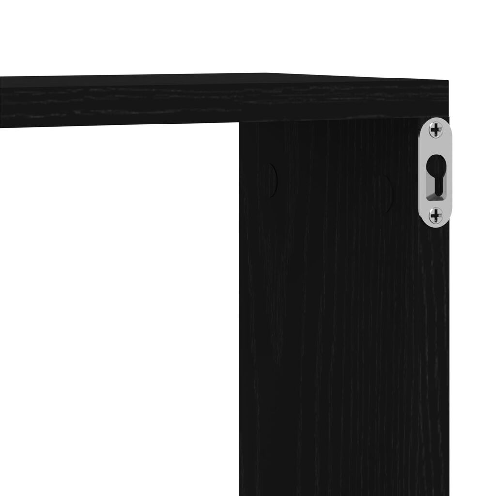 vidaXL Ράφια τοίχου 4 τεμ Μαύρο Δρύς 80x15x26 εκ. Επεξεργασμένο ξύλο