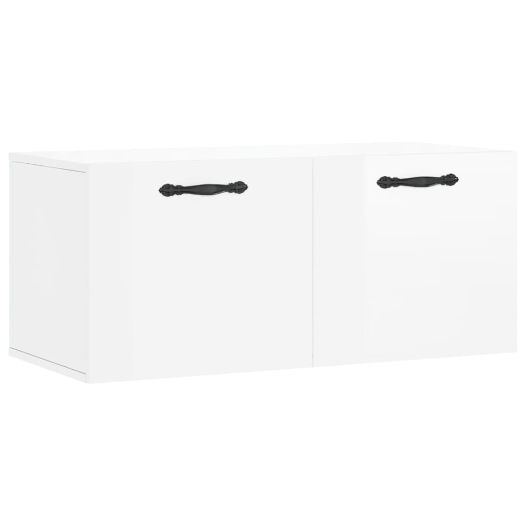 vidaXL Ντουλάπι Τοίχου Γυαλιστερό Λευκό 80x36,5x35 εκ. Επεξεργ. Ξύλο
