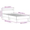 vidaXL Σκελετός Κρεβατιού Μαύρη δρυς 100 x 200 cm Επεξεργασμένο ξύλο