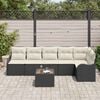 vidaXL Σετ Καναπέ Κήπου με μαξιλάρι 7 pcs Μαύρο Πολυ ράταν