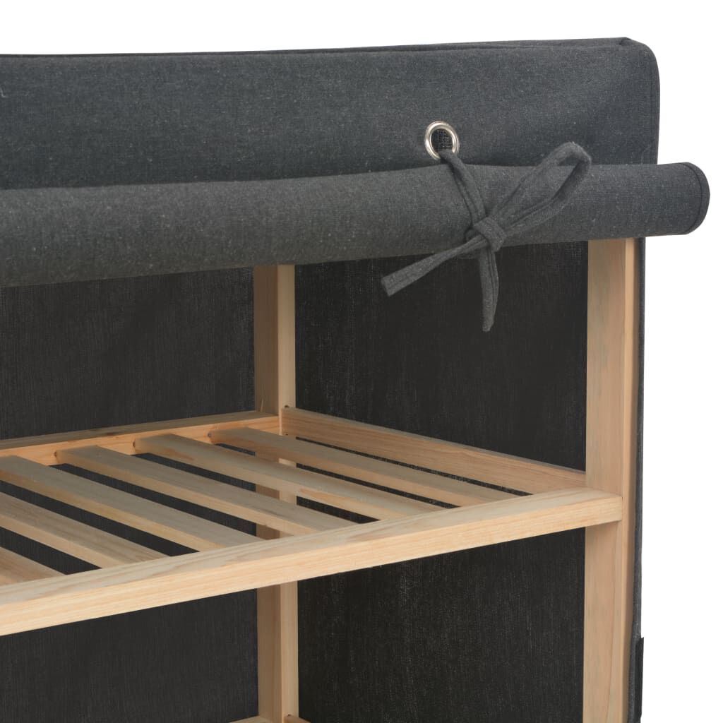 vidaXL Παπουτσοθήκη με Κάλυμμα Γκρι 79 x 40 x 80 εκ. Υφασμάτινη