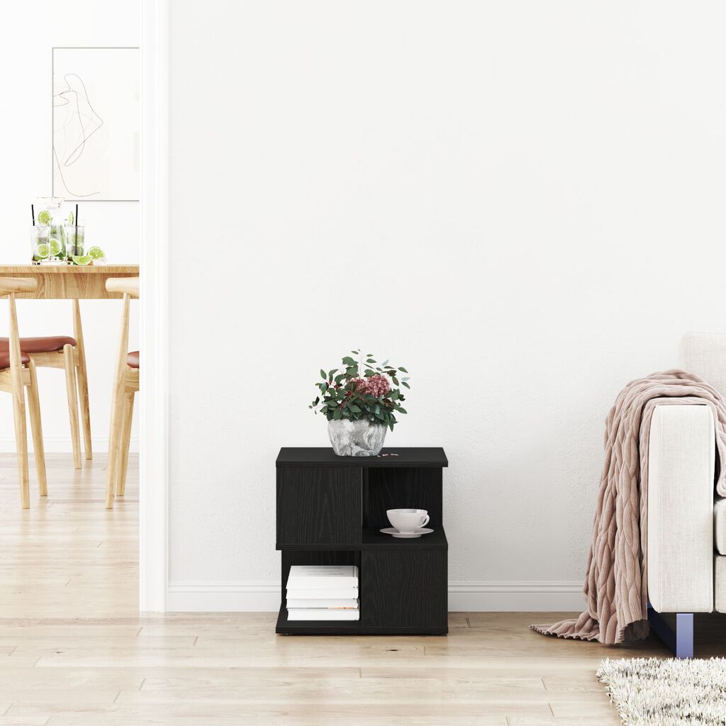 vidaXL Τραπέζι Ψηλού Σαλονιού Μαύρο Δρυς 40x40x40 εκ. Φτιαγμένο από Ξύλο