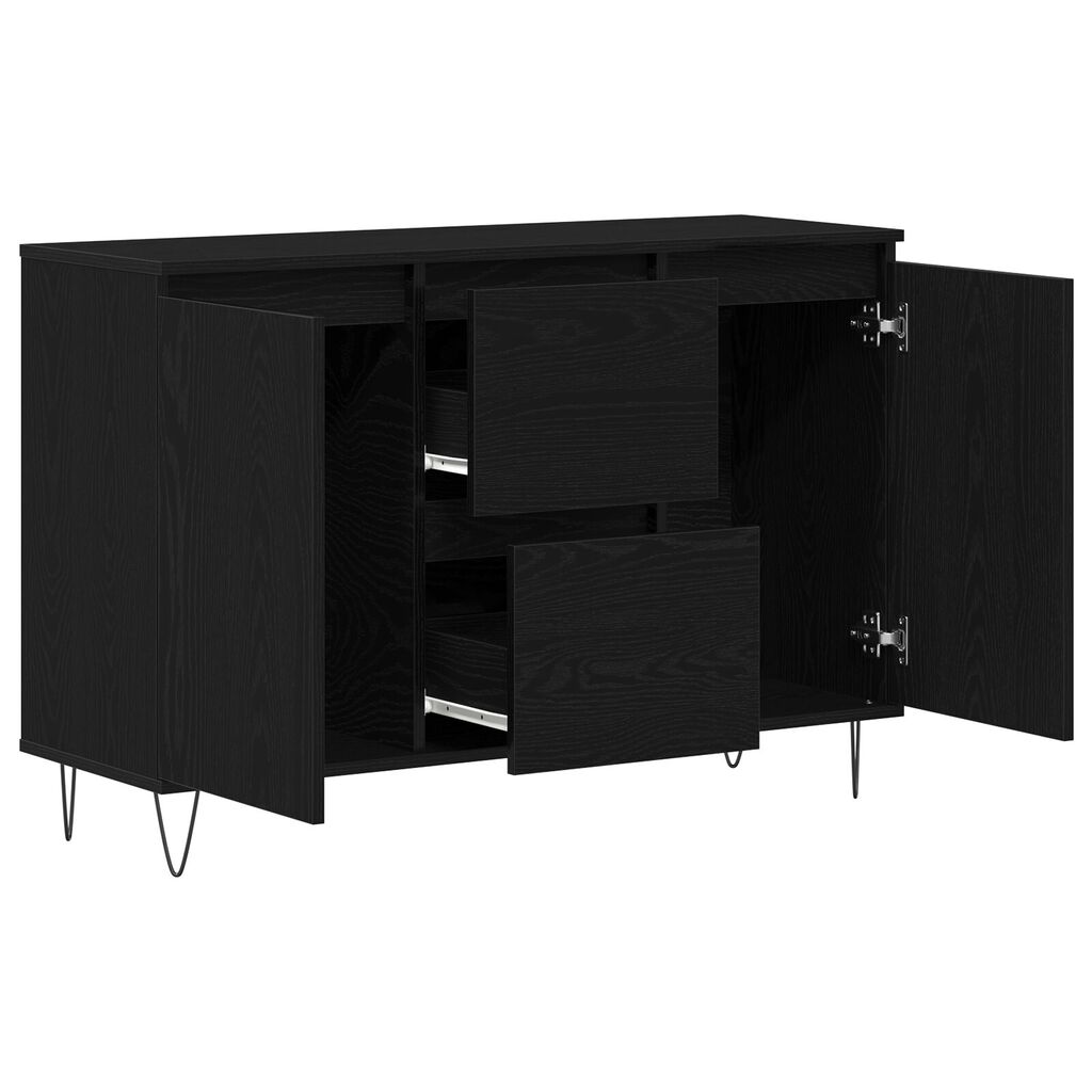 vidaXL Μπουφέ Μαύρο Δρυς 101,5x35x70 εκ Επεξεργασμένο Ξύλο
