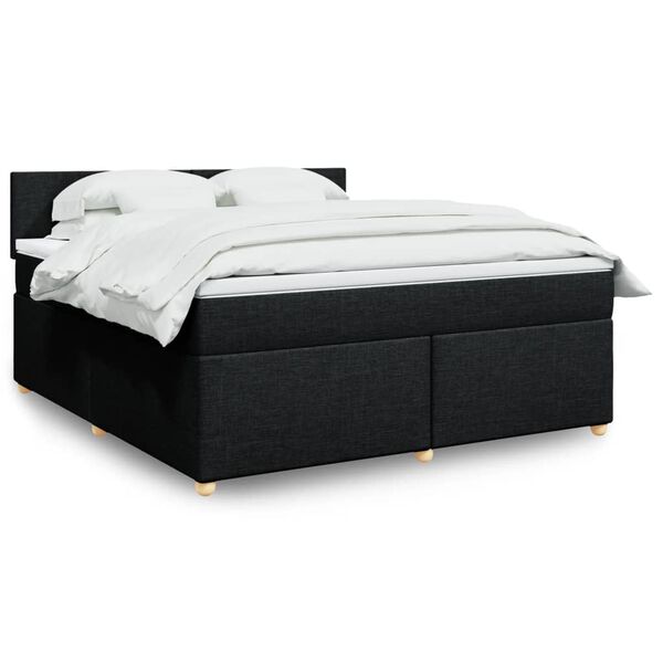 vidaXL &Kappa;&rho;&epsilon;&beta;ά&tau;&iota; Boxspring &mu;&epsilon; &Sigma;&tau;&rho;ώ&mu;&alpha; &Mu;&alpha;ύ&rho;&omicron; 180x200 &epsilon;&kappa;. &Upsilon;&phi;&alpha;&sigma;&mu;ά&tau;&iota;&nu;&omicron;