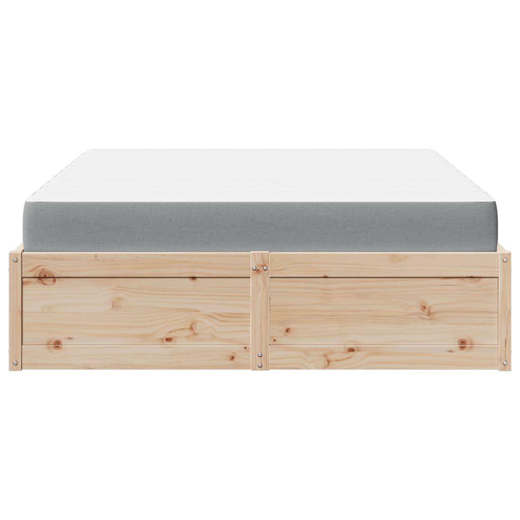 vidaXL Κρεβάτι με Στρώμα 160x200 εκ Μασίφ Ξύλο Πεύκου