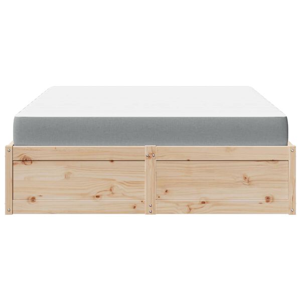 vidaXL Κρεβάτι με Στρώμα 160x200 εκ Μασίφ Ξύλο Πεύκου