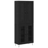 vidaXL Highboard &Mu;&alpha;ύ&rho;&eta; &Omicron;&xi;&upsilon;ά 69,5 x 34 x 180 &epsilon;&kappa;. &Epsilon;&pi;&epsilon;&xi;&epsilon;&rho;&gamma;&alpha;&sigma;&mu;έ&nu;&omicron; &Xi;ύ&lambda;&omicron;