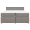 vidaXL Κρεβάτι Boxspring με Στρώμα Taupe 200x200 εκ. Υφασμάτινο