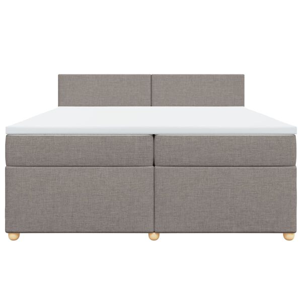 vidaXL Κρεβάτι Boxspring με Στρώμα Taupe 200x200 εκ. Υφασμάτινο