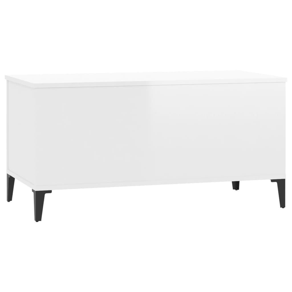 vidaXL Τραπεζάκι Σαλονιού Γυαλ. Λευκό 90x44,5x45 εκ. Επεξεργ. Ξύλο
