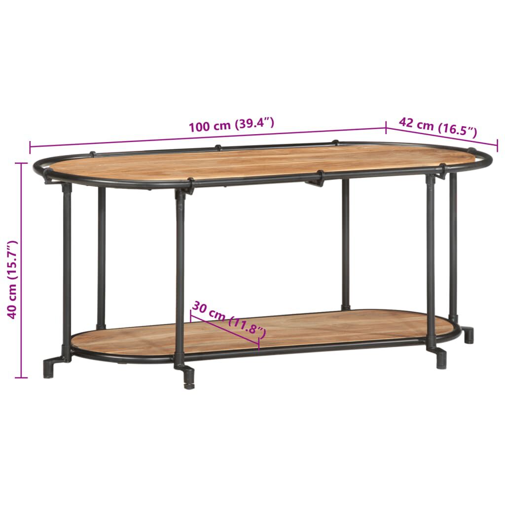 vidaXL Έπιπλο Τηλεόρασης 100x42x40 εκ. από Μασίφ Ξύλο Ακακίας