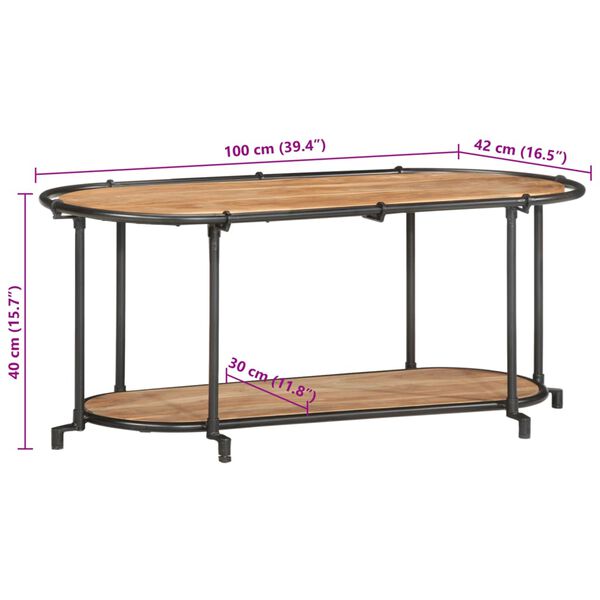 vidaXL Έπιπλο Τηλεόρασης 100x42x40 εκ. από Μασίφ Ξύλο Ακακίας