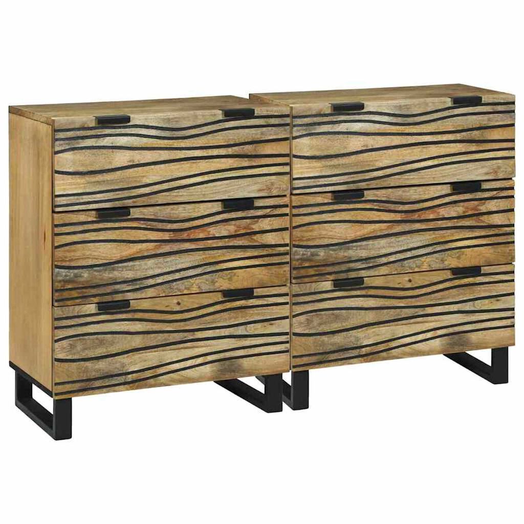 vidaXL Παραδοσιακά Πλευρικά Έπιπλα 2 pcs Καφέ 60 x 33.5 x 75 εκ.