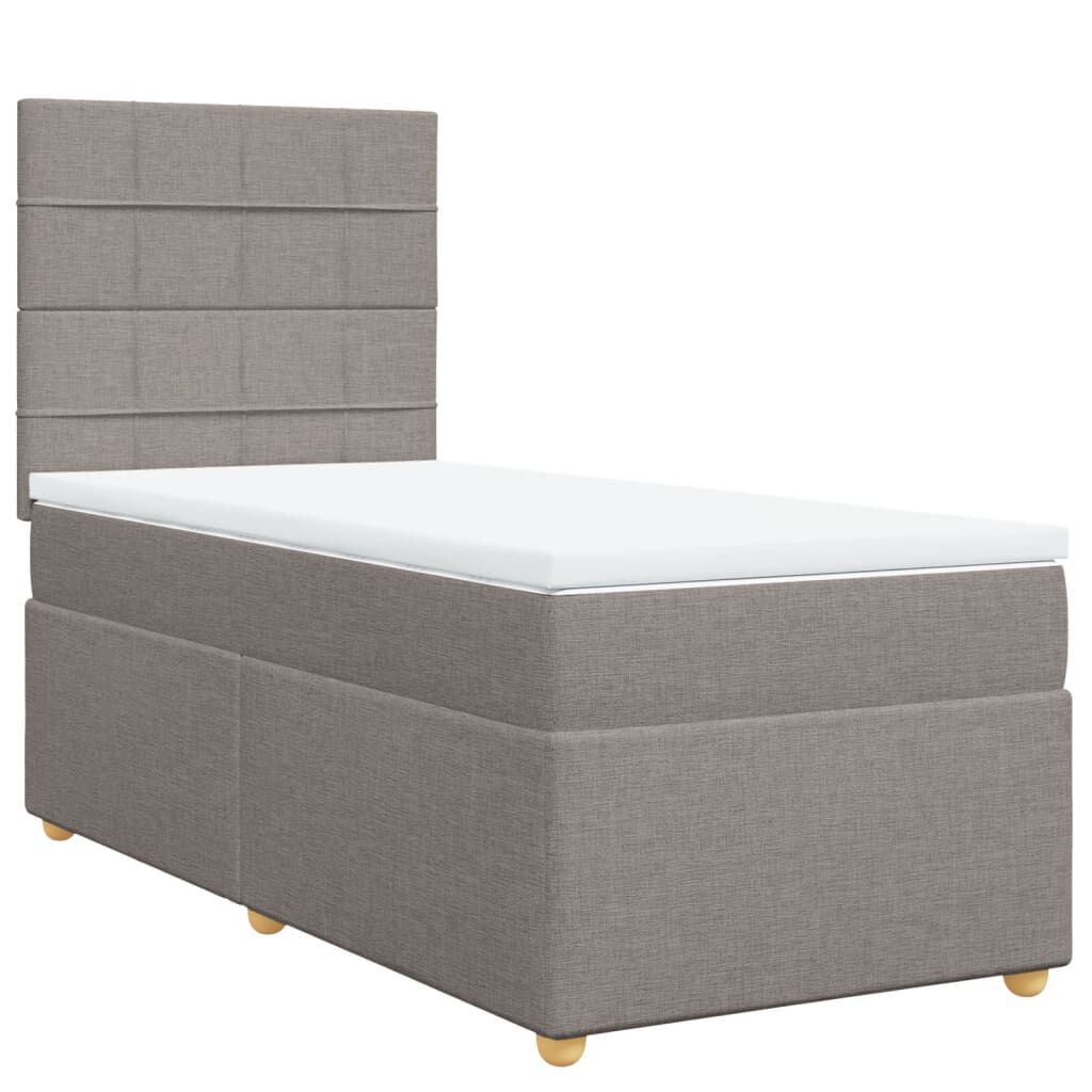 vidaXL Κρεβάτι Boxspring με Στρώμα Taupe 80x200 εκ. Υφασμάτινο