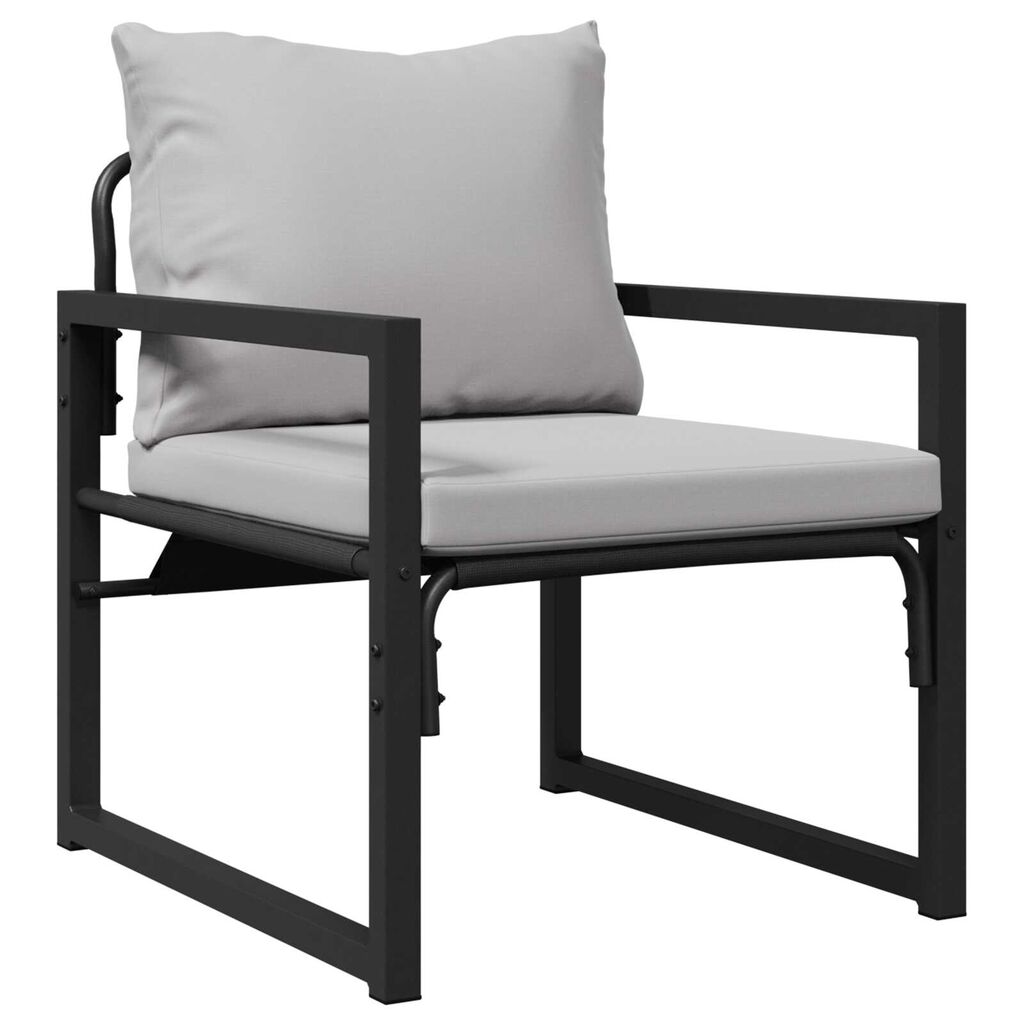 vidaXL Σετ Καναπέ Κήπου 4 pcs Μαύρο 61 x 72.5 x 71 εκ. Ατσάλι