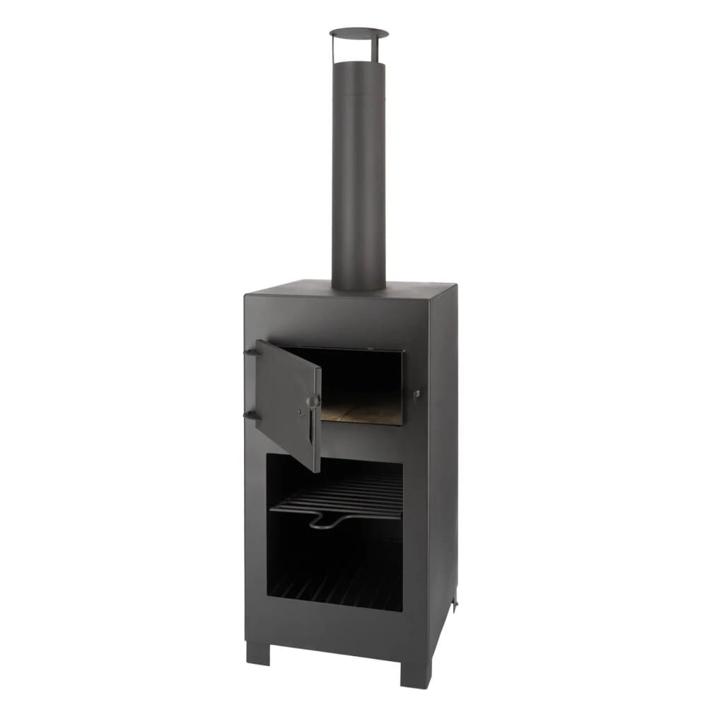 Esschert Design Σόμπα Εξωτερικού Χώρου με Πέτρα Πίτσας Μαύρη
