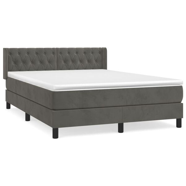 vidaXL &Kappa;&rho;&epsilon;&beta;ά&tau;&iota; Boxspring &mu;&epsilon; &Sigma;&tau;&rho;ώ&mu;&alpha; &Sigma;&kappa;&omicron;ύ&rho;&omicron; &Gamma;&kappa;&rho;&iota; 140x200 &epsilon;&kappa;. &Beta;&epsilon;&lambda;&omicron;ύ&delta;&iota;&nu;&omicron;