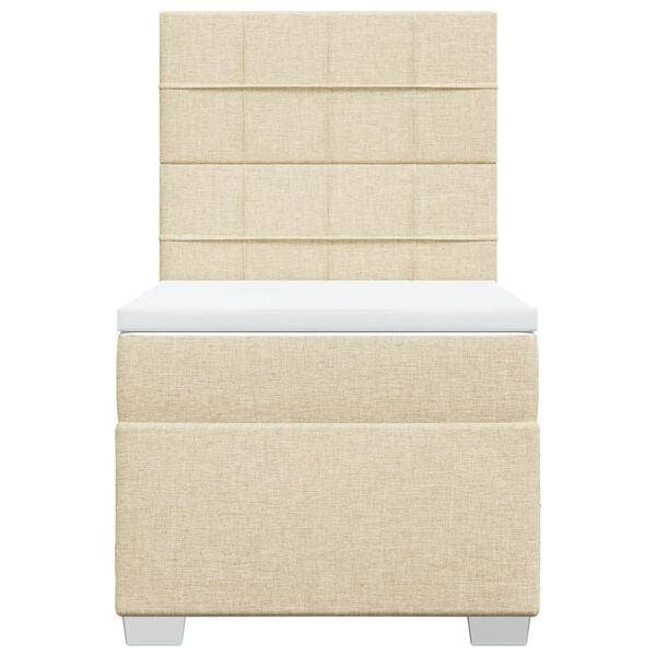 vidaXL Κρεβάτι Boxspring με Στρώμα Κρεμ 80 x 200 εκ. Υφασμάτινο