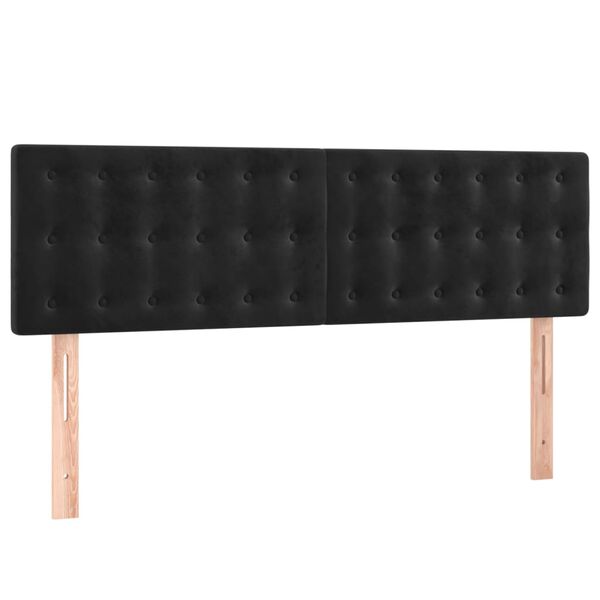 vidaXL Κρεβάτι Boxspring με Στρώμα Μαύρο 140x200 εκ. Βελούδινο