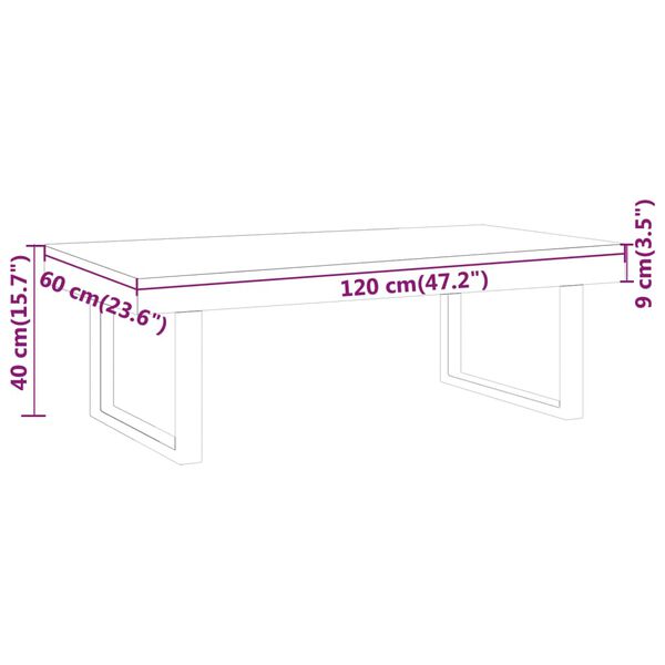 vidaXL Τραπεζάκι Σαλονιού Αν. Καφέ/Μαύρο 120x60x40 εκ. από MDF/Σίδερο