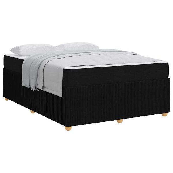 vidaXL Σκελετός κρεβατιού με στρώμα Μαύρο 160 x 200 cm ύφασμα