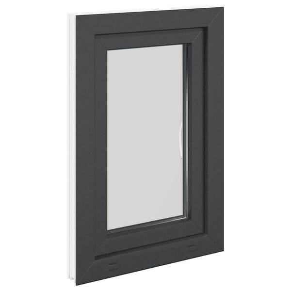 vidaXL Παράθυρο Υπογείου "RISOR" 50x75 εκ. Ανακλινόμενο & Περιστρεφόμενο DIN Δεξί Ανθρακί