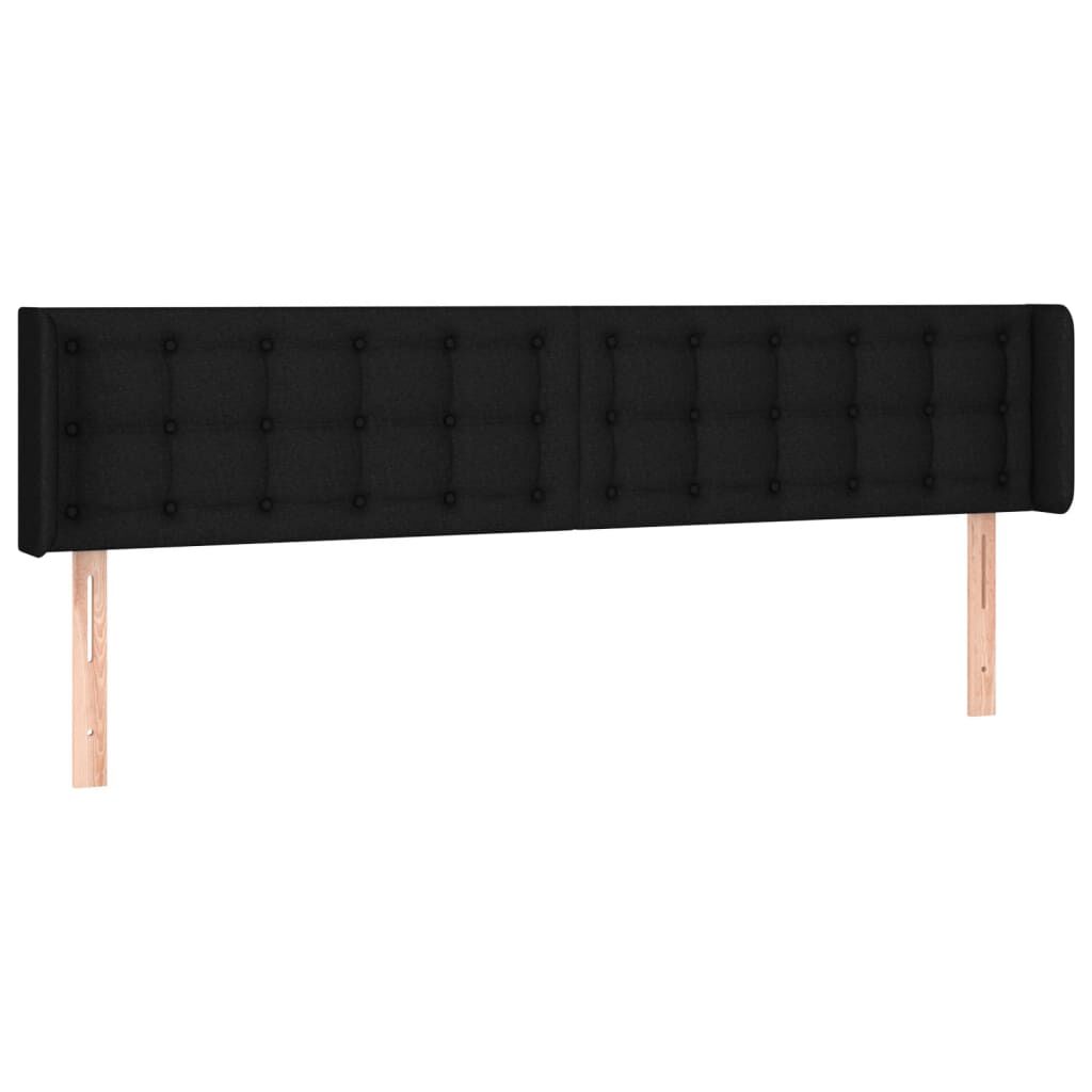 vidaXL Κεφαλάρι Κρεβατιού LED Μαύρο 183x16x78/88 εκ. Υφασμάτινο