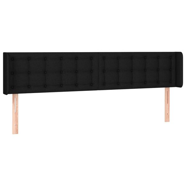vidaXL Κεφαλάρι Κρεβατιού LED Μαύρο 183x16x78/88 εκ. Υφασμάτινο