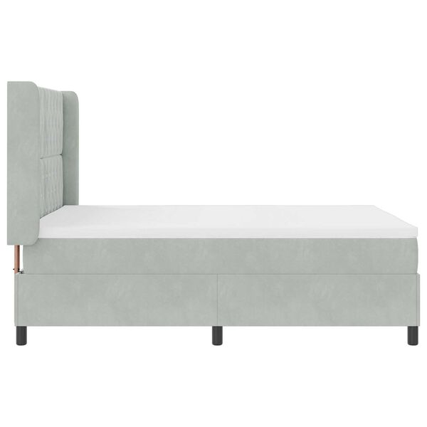 vidaXL Κρεβάτι Box Spring LED με Στρώμα Ανοιχτό γκρι 140 x 200 cm
