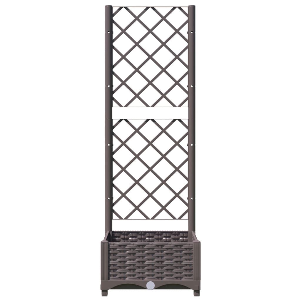 vidaXL Ζαρντινιέρα Κήπου με Καφασωτό Καφέ 40 x 40 x 121,5 εκ. από PP
