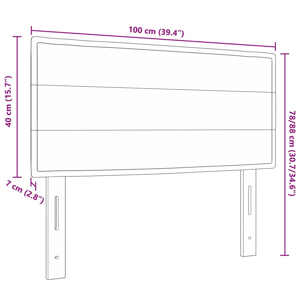 vidaXL LED κεφαλάρι γραμμών σχεδίου ανοιχτού γκρι 100 εκ. Υφασμάτινο