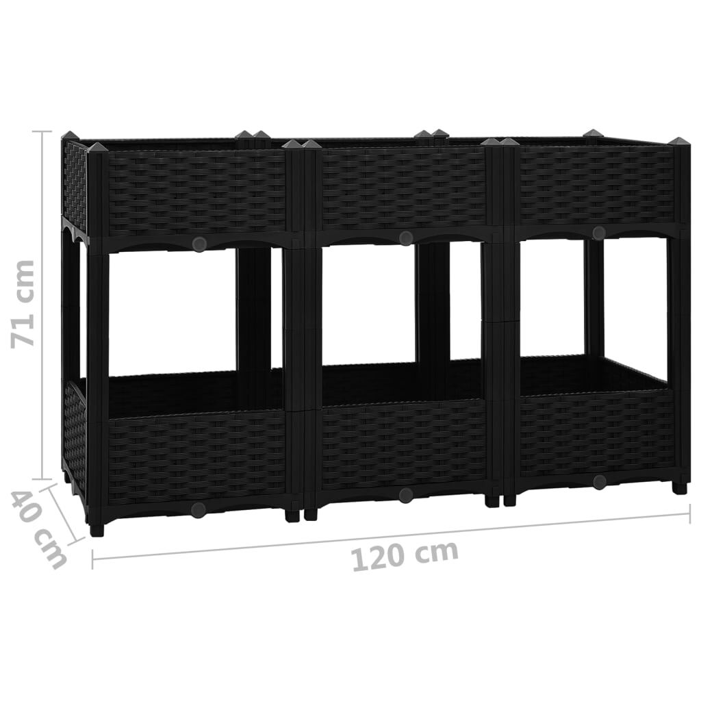vidaXL Ζαρντινιέρα 120 x 40 x 71 εκ. από Πολυπροπυλένιο