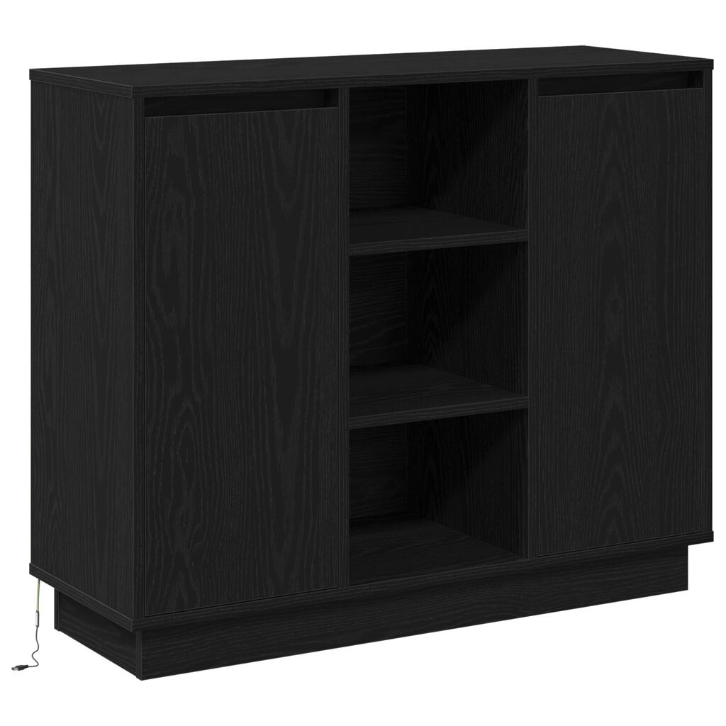 vidaXL Συστοιχία με LED Μαύρη Δρυς 90x32x75 εκ Επεξεργασμένο ξύλο